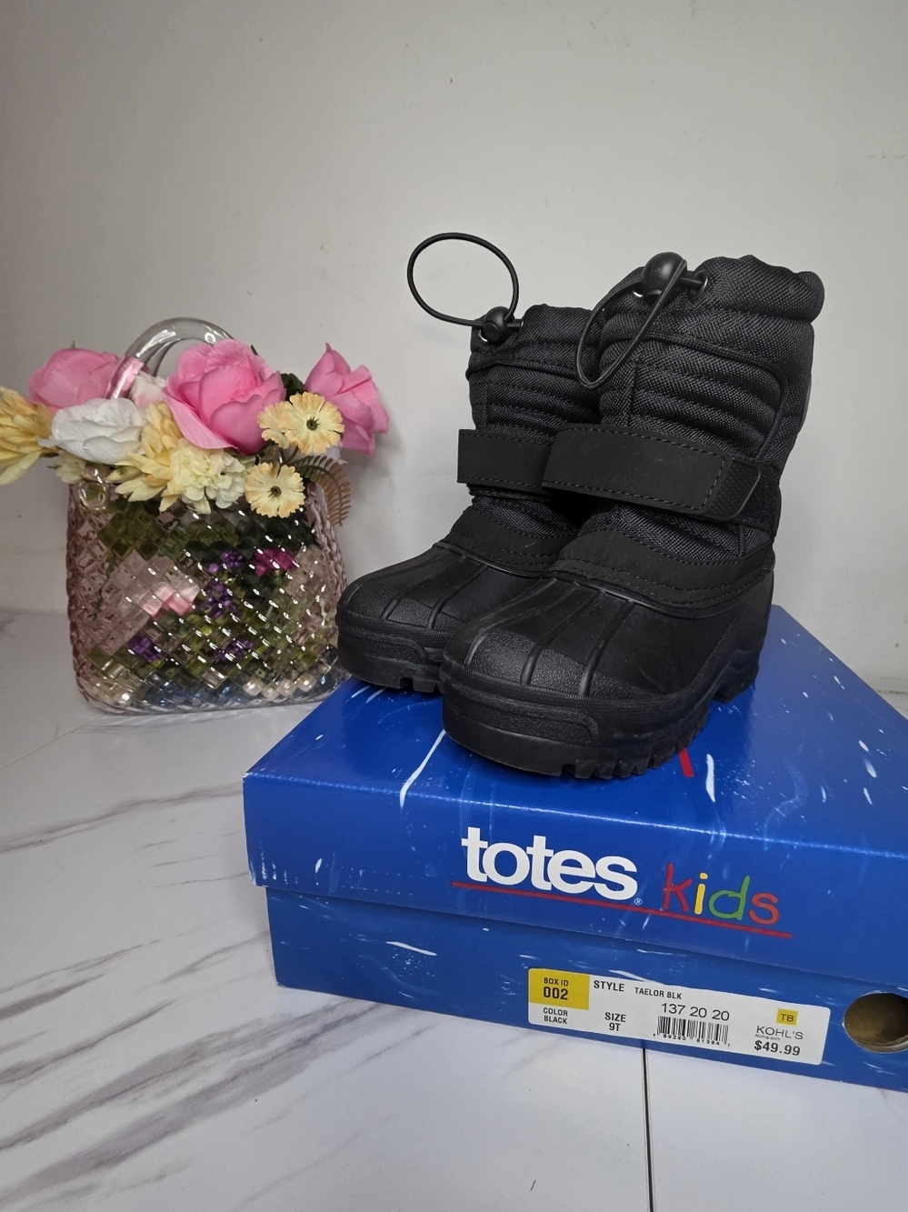 Totes Toddler Black Winter Boots | Waterproof | Size 9T | BRAND NEW - Picture 2 of 4